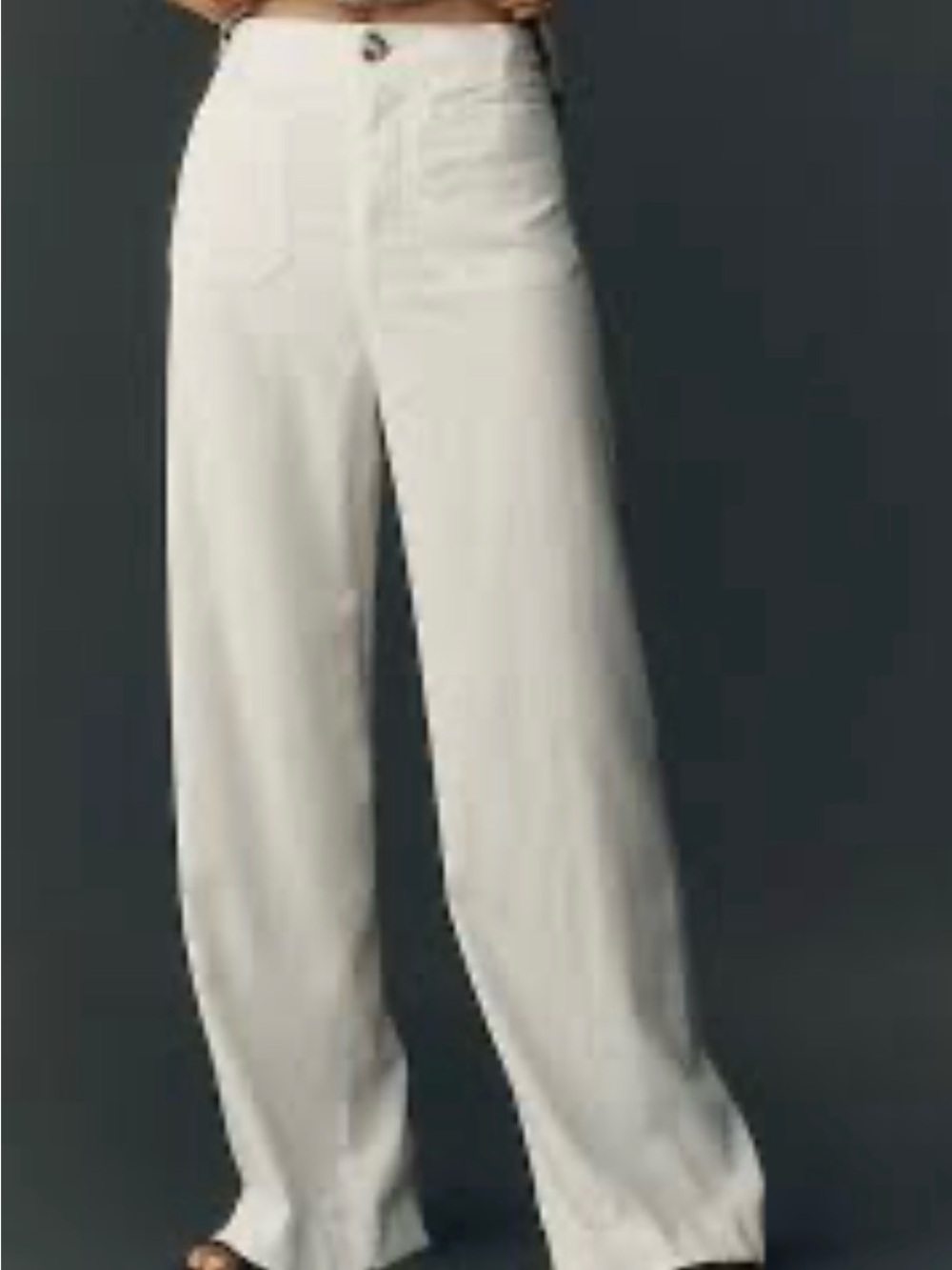 Maeve Wide-Leg High-Rise Cream Pants